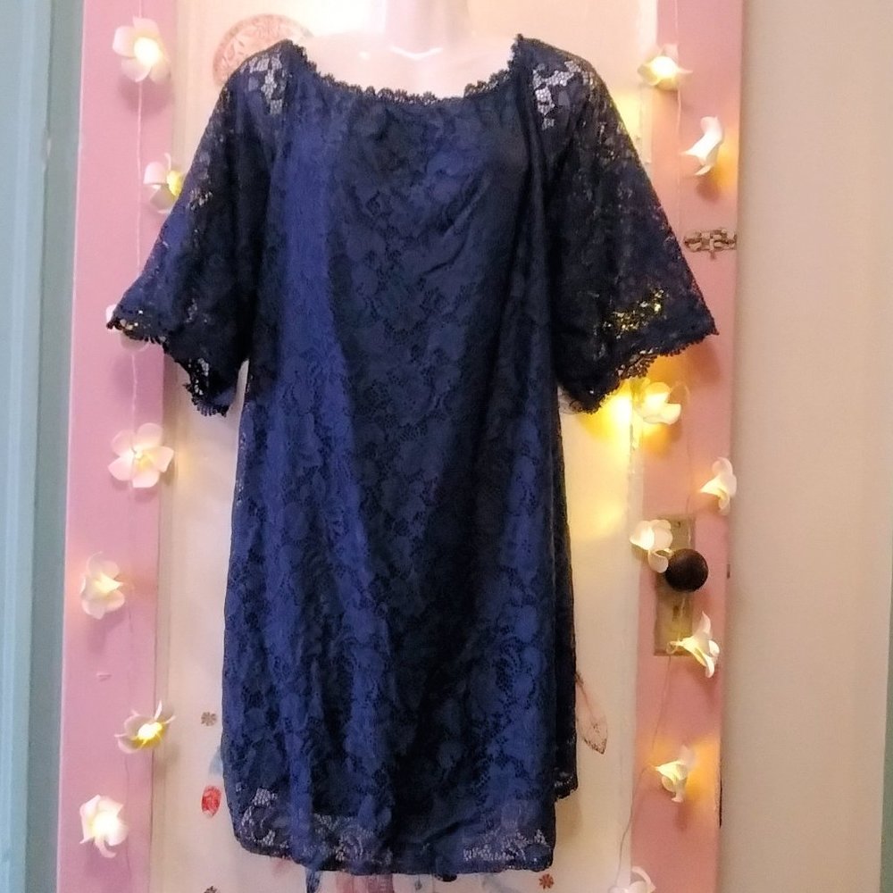 Ours Blue Lace Dress